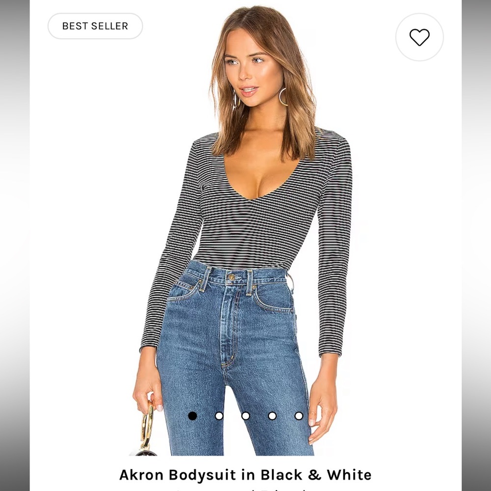 Akron Bodysuit in Black & White from Lovers and Friends